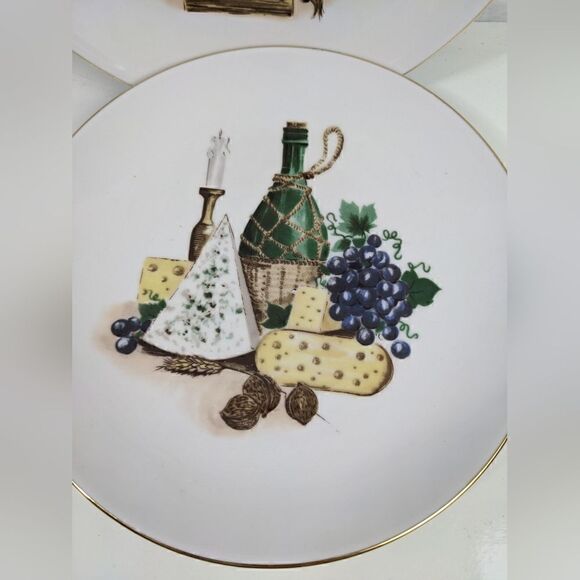 KAHLA German Democratic Republic Porcelain Cheese motifs side plate 39&42 - Picture 2 of 4